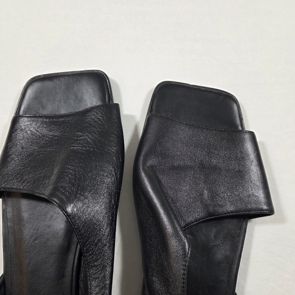 COS Black Slip-On Leather Sandals Square Toe Back Strap EUR 40 SIZE - Picture 3 of 8